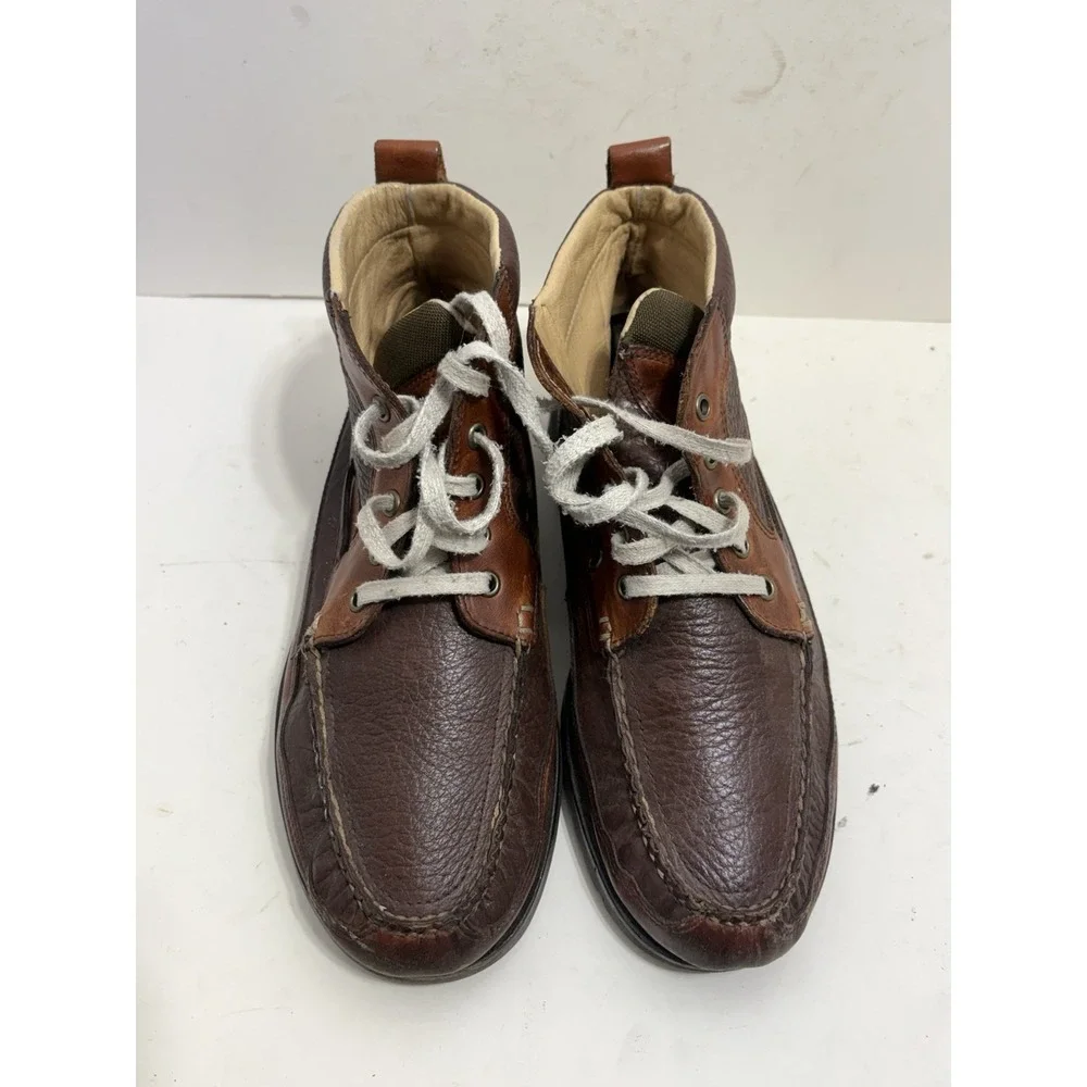 LL Bean Allagash Boots Men Shoes‎ Brown Bison Leather Chukkas Gorpcore 8.5 EE